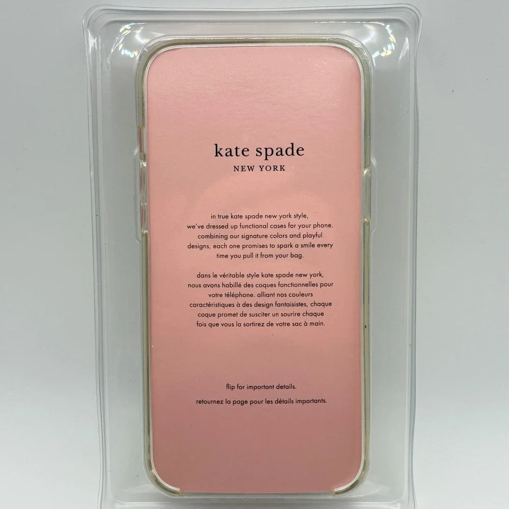 Kate Spade iPhone 12 Pro Max Case Hollyhock Floral Clear Cream MagSafe Jeweled